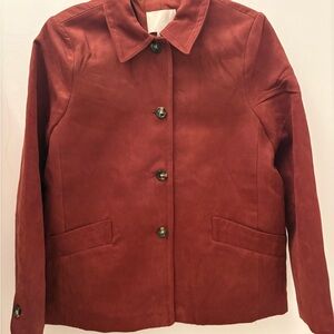 Ruby Red Suede Chore/Barn Coat
